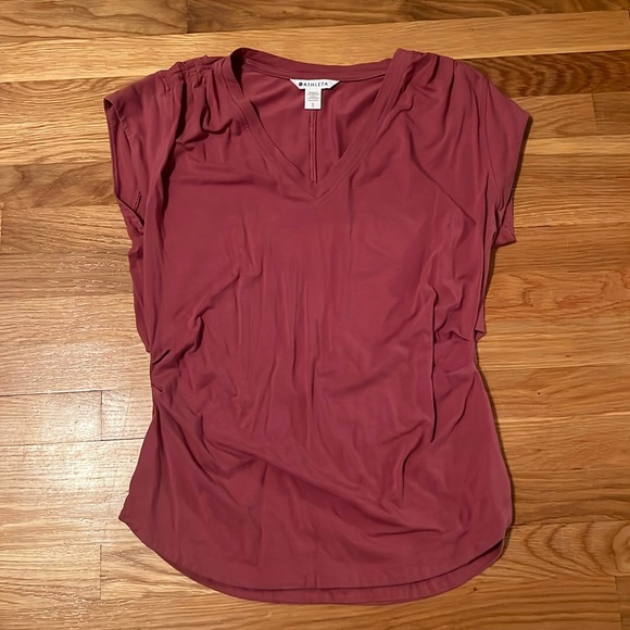 Athleta Outbound V-Neck Cotton Blend Sleeveless Top mauve - Picture 1 of 6
